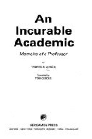 Cover of An Incurable Academic