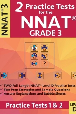 Cover of 2 Practice Tests for the NNAT Grade 3 Level D