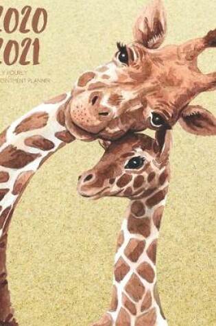 Cover of Daily Planner 2020-2021 Watercolor Giraffe Calf 15 Months Gratitude Hourly Appointment Calendar