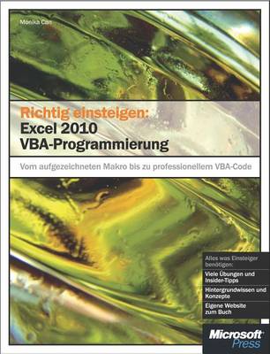 Cover of Richtig Einsteigen: Excel 2010 VBA-Programmierung