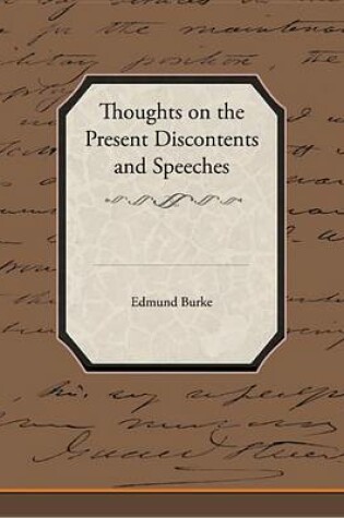 Cover of Thoughts on the Present Discontents and Speeches (eBook)