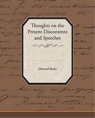 Book cover for Thoughts on the Present Discontents and Speeches (eBook)