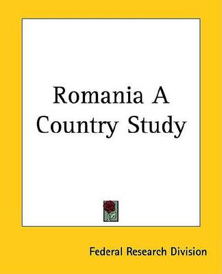 Book cover for Romania a Country Study