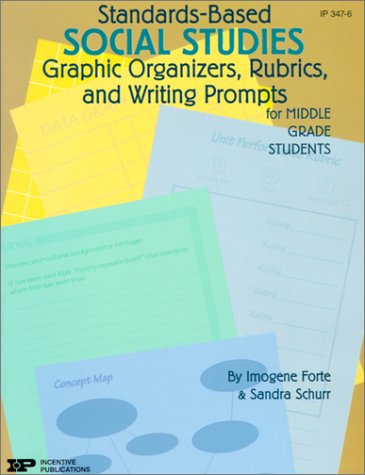 Book cover for Standards Based Social Studies Graphic Organizers, Rubics, and Writing Prompts for Middle Grade Students
