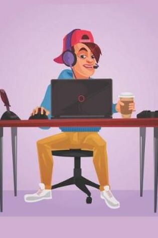 Cover of Teenager Sitting at Laptop Blank Lined Notebook