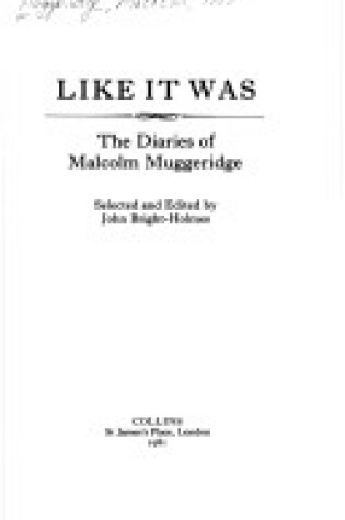 Cover of Like it Was