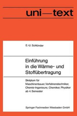 Cover of Einfuhrung in die Warme- und Stoffubertragung