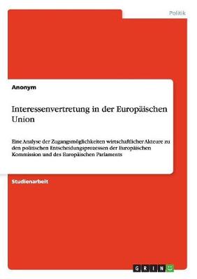 Book cover for Interessenvertretung in der Europaischen Union