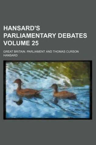 Cover of Hansard's Parliamentary Debates Volume 25