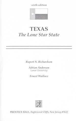 Book cover for Texas, the Lone Star State