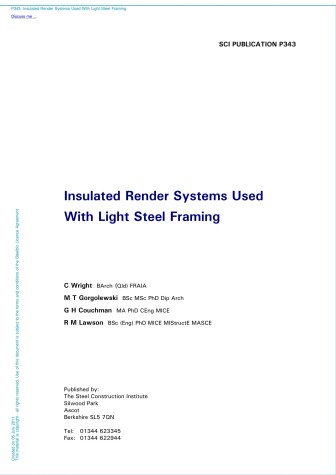 Book cover for Insulated Render Systems Used with Light Steel Framing
