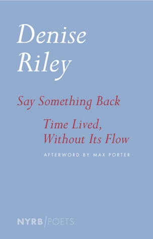 Book cover for Say Something Back & Time Lived, Without Its Flow