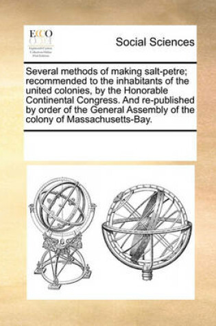 Cover of Several Methods of Making Salt-Petre; Recommended to the Inhabitants of the United Colonies, by the Honorable Continental Congress. and Re-Published by Order of the General Assembly of the Colony of Massachusetts-Bay.
