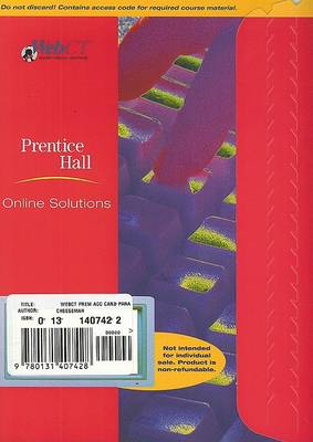 Book cover for WebCT Premium Access Code Card