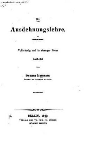 Cover of Die ausdehnugslehre