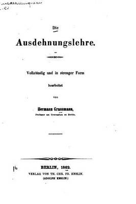 Book cover for Die ausdehnugslehre