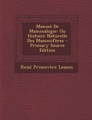 Book cover for Manuel de Mammalogie