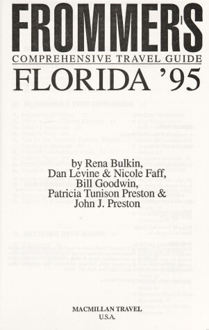 Book cover for Frommer's Comprehensive Travel Guide Florida '95