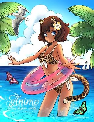 Book cover for Anime Coloring Book for Adults 1