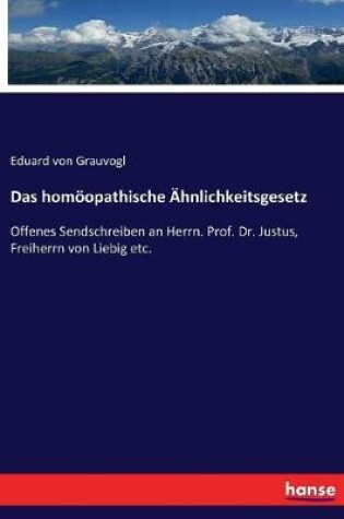 Cover of Das hom�opathische �hnlichkeitsgesetz