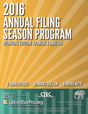Book cover for 2016 Annual Filing Season Program Bilingual Edition