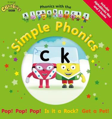 Book cover for Phonics with the Alphablocks: Simple Phonics for children age 3-5 (Pack of 3 reading books, Alphablocks tiles and Parent Guide)