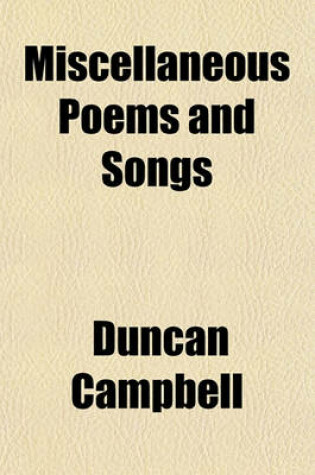 Cover of Miscellaneous Poems and Songs