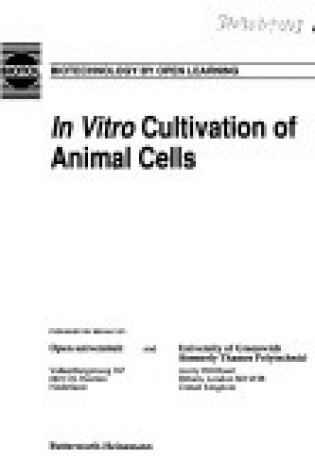 Cover of In Vitro Cultivation of Animal Cells