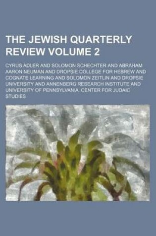 Cover of The Jewish Quarterly Review Volume 2