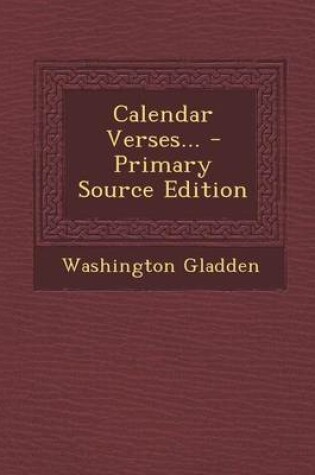 Cover of Calendar Verses... - Primary Source Edition