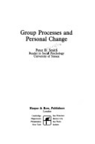 Cover of Group Processes and Personal Change