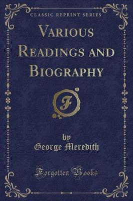 Book cover for Various Readings and Biography (Classic Reprint)