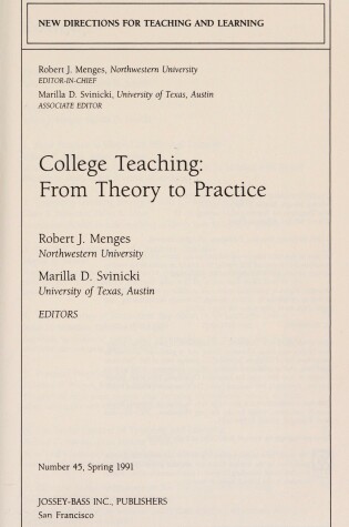 Cover of College Teaching 45