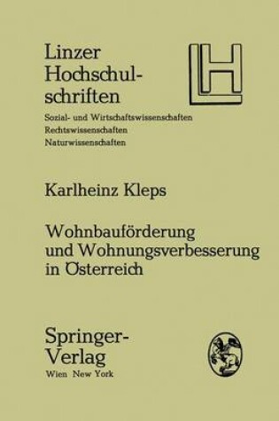 Cover of Wohnbaufarderung Und Wohnungsverbesserung in A-Sterreich