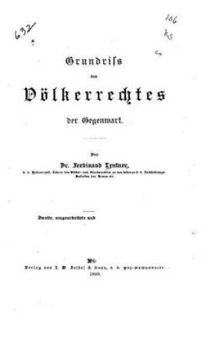 Cover of Grundriss des Völkerrechtes der Gegenwart