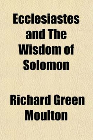 Cover of Ecclesiastes and the Wisdom of Solomon