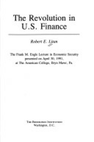 Cover of The Revolution in U.S. Finance
