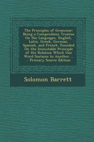 Cover of The Principles of Grammar