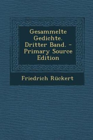 Cover of Gesammelte Gedichte. Dritter Band.