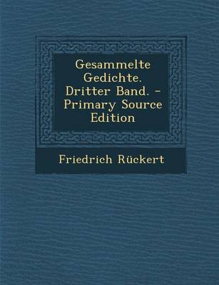 Book cover for Gesammelte Gedichte. Dritter Band.