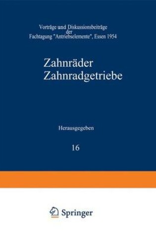 Cover of Zahnrader Zahnradgetriebe