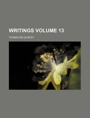 Book cover for Writings Volume 13