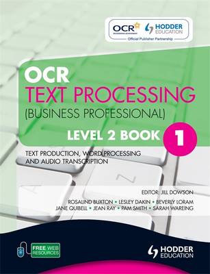 Book cover for OCR Text Processing (Business Professional) Level 2 Book 1 Text  Production, Word Processing and Audio Transcription