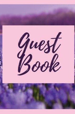 Cover of Premium Guest Book- Lavender Field - For any occasion - 80 Premium color pages - 8.5 x8.5