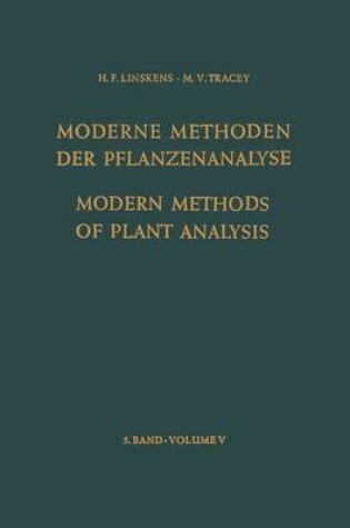 Cover of Modern Methods of Plant Analysis / Moderne Methoden Der Pflanzenanalyse