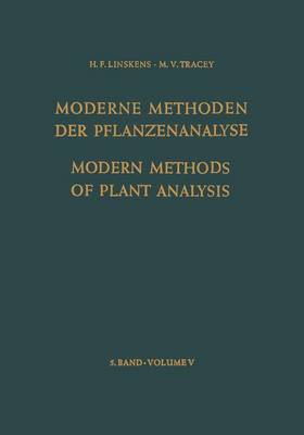 Cover of Modern Methods of Plant Analysis / Moderne Methoden Der Pflanzenanalyse