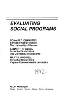 Book cover for Evaluating Social Programs