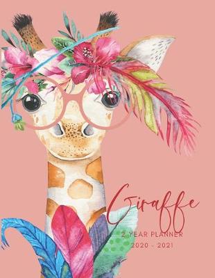 Book cover for 2020-2021 2 Year Planner Giraffe Watercolor Monthly Calendar Goals Agenda Schedule Organizer