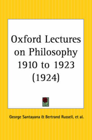 Cover of Oxford Lectures on Philosophy 1910 to 1923 (1924)