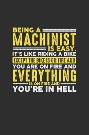 Cover of Being a Machinist is Easy. It's like riding a bike Except the bike is on fire and you are on fire and everything is on fire and you're in hell